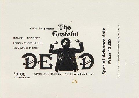 Grateful Dead Handbill ヴィンテージ ポストカード Grateful Dead Vintage Concert Handbill from Avalon Ballroom