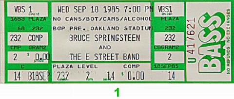 Bruce Springsteen & the E Street Band Vintage Ticket