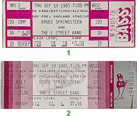 Bruce Springsteen & the E Street Band Vintage Ticket