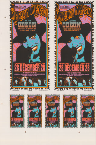 Marilyn Manson Vintage Concert Silkscreen from Odeon, Dec 28, 1995