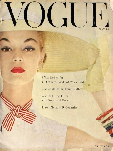 Cover - Vogue May 15, 1950. Can you spot the Louis Vuitton?