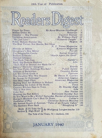 Readers Digest  September 1940 at Wolfgang's