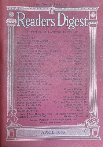 Readers Digest  March 1940 at Wolfgang's