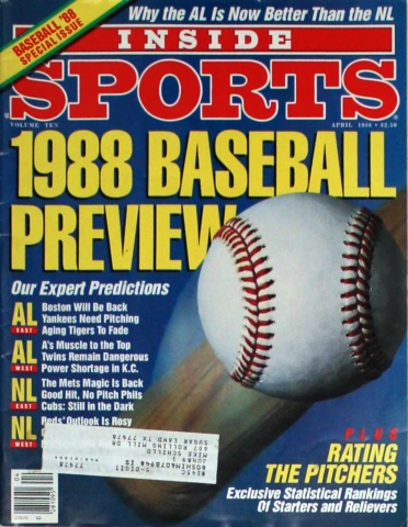 Inside Sports 1988 Baseball Preview | April 1988 at Wolfgang's