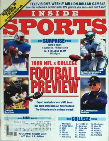 Inside Sports 1989 NFL & College Football Preview