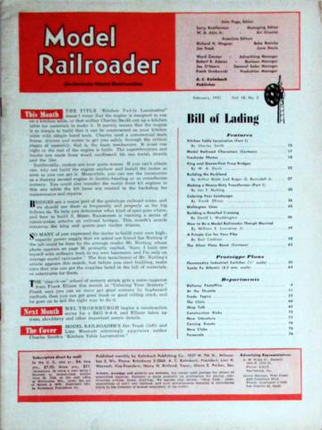Model Railroader  Bill of Lading