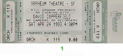 David Copperfield Vintage Ticket
