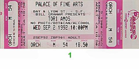 Tori Amos Vintage Ticket