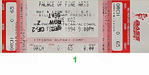 Dave Koz Vintage Ticket