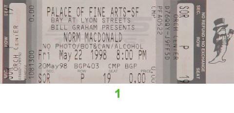 Norm MacDonald Vintage Ticket