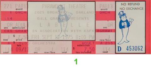 Patti LaBelle Vintage Ticket