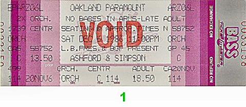 Ashford and Simpson Vintage Ticket