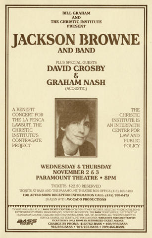 Jackson Browne Vintage Concert Handbill from Waikiki Shell