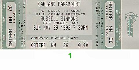 Russell Simmons' Def Comedy Jam Vintage Ticket