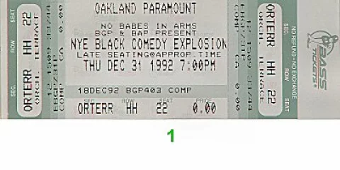 1992 Ticket Pricing