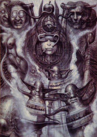 H.R. Giger Paintings and Prints Postcard