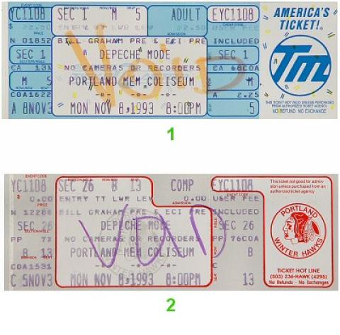Depeche Mode Vintage Ticket