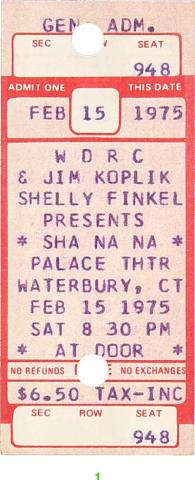 Sha Na Na Vintage Ticket
