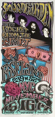 Soundgarden Vintage Concert Silkscreen from Roseland Ballroom, Nov