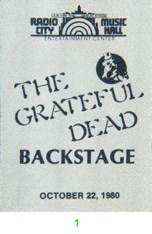 Grateful Dead 6/15/1992 NY Giants Stadium Backstage Pass