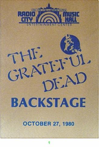 Grateful Dead Backstage Pass