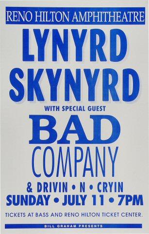 レーナードスキナード 1991 ビンテージポスター 8/31 Shoreline Lynyrd Skynyrd Vintage Concert Poster from Shoreline