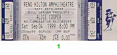 Alice Cooper Vintage Ticket