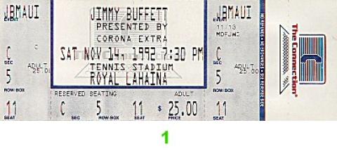 Jimmy Buffett Vintage Ticket