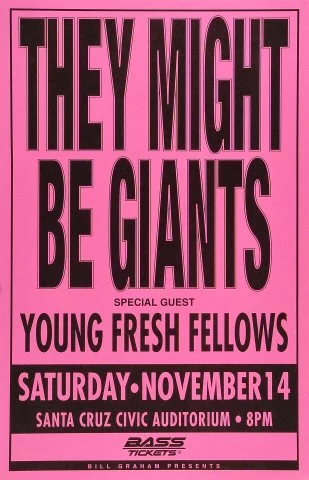 They Might Be Giants Vintage Concert Poster from Santa Cruz Civic