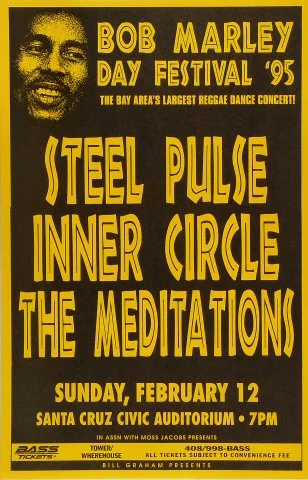 Bob Marley Day Festival Vintage Concert Poster from Santa Cruz