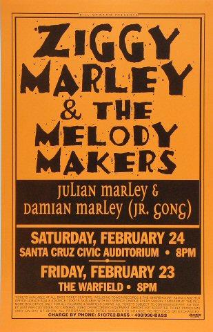 Ziggy Marley & the Melody Makers Vintage Concert Poster from