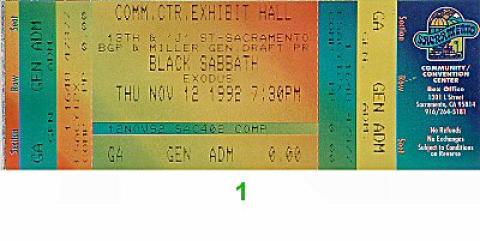 Black Sabbath Vintage Ticket