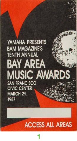 Bay Area Music Awards Laminate