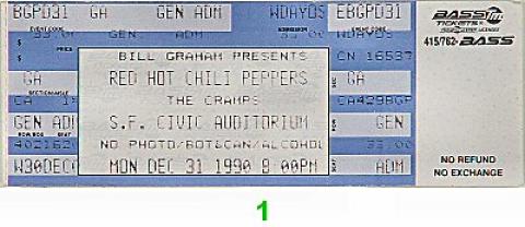 Red Hot Chili Peppers Vintage Ticket