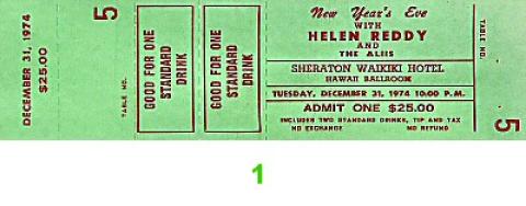 Helen Reddy Vintage Ticket