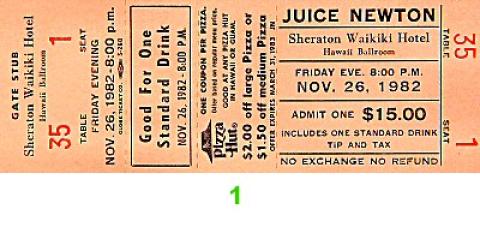 Juice Newton Vintage Ticket