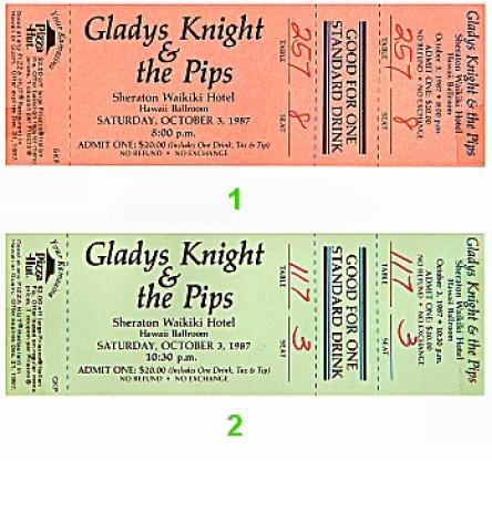 Gladys Knight and the Pips Vintage Ticket