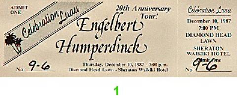 Engelbert Humperdinck Vintage Ticket