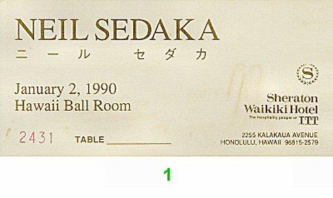 Neil Sedaka Vintage Ticket