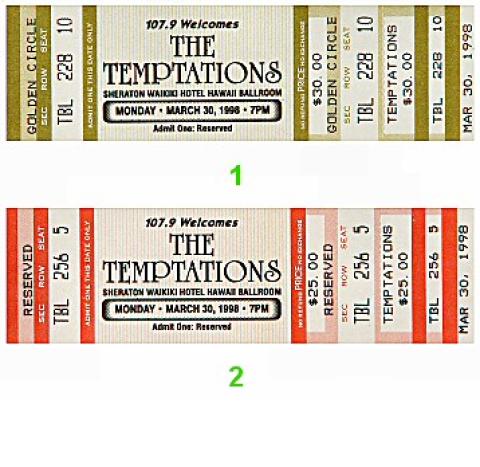 The Temptations Vintage Ticket
