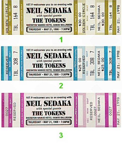 Neil Sedaka Vintage Ticket