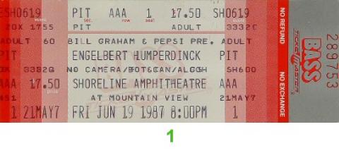 Engelbert Humperdinck Vintage Ticket