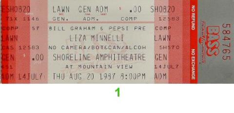 Liza Minnelli Vintage Ticket