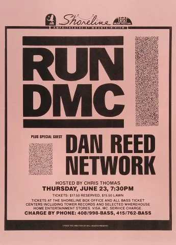 Run-D.M.C. Vintage Concert Poster from Shoreline Amphitheatre, Jun 23, 1988  at Wolfgang's
