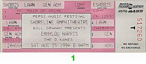 Emmylou Harris Vintage Ticket