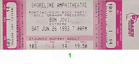 Bon Jovi Vintage Ticket