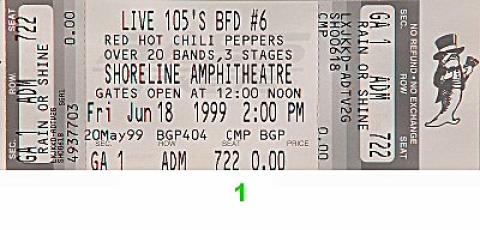 Red Hot Chili Peppers Vintage Ticket