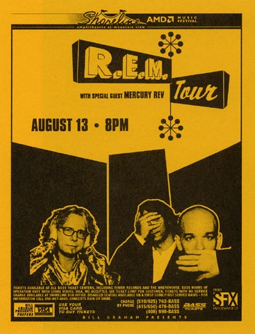 R E M Vintage Concert Handbill From Shoreline Amphitheatre Aug At Wolfgang S