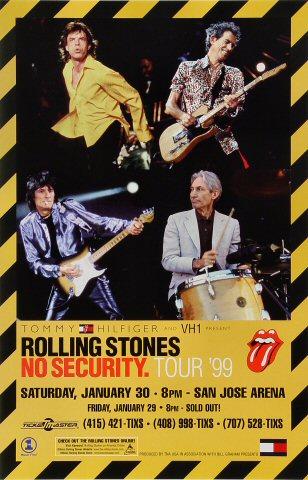 The Rolling Stones Vintage Concert Poster from San Jose Arena, Jan