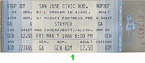 Stryper Vintage Ticket
